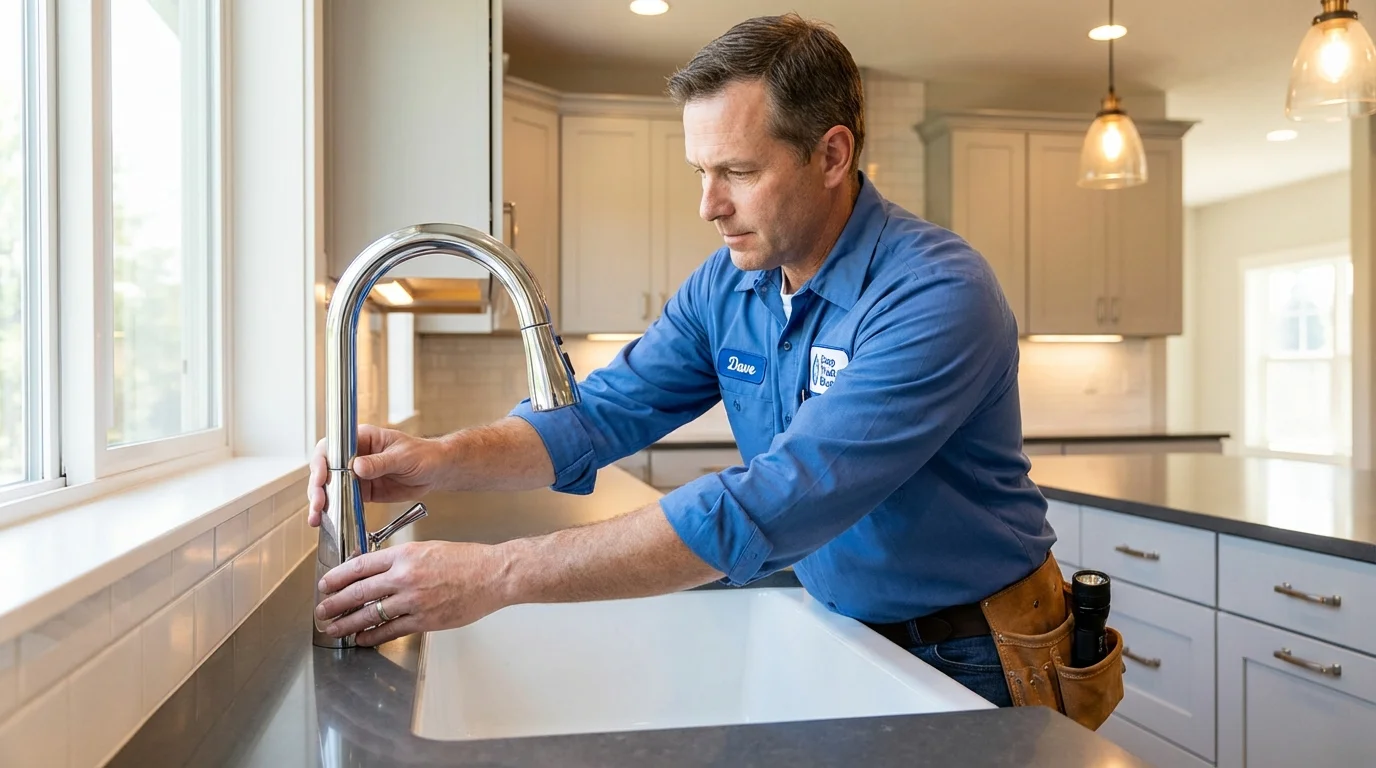 Kitchen faucet installation by Johns Plumbing LLC in Prairie Grove
